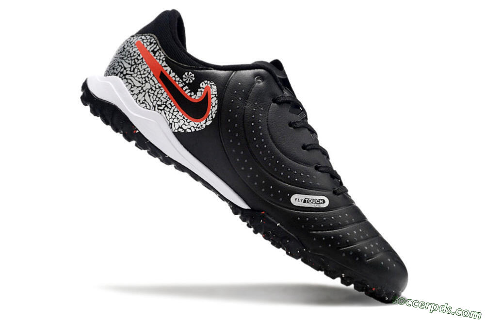 Nike Tiempo Legend 10 Pro TF Low-Tops Football Shoes - Black/Silver/Red 4