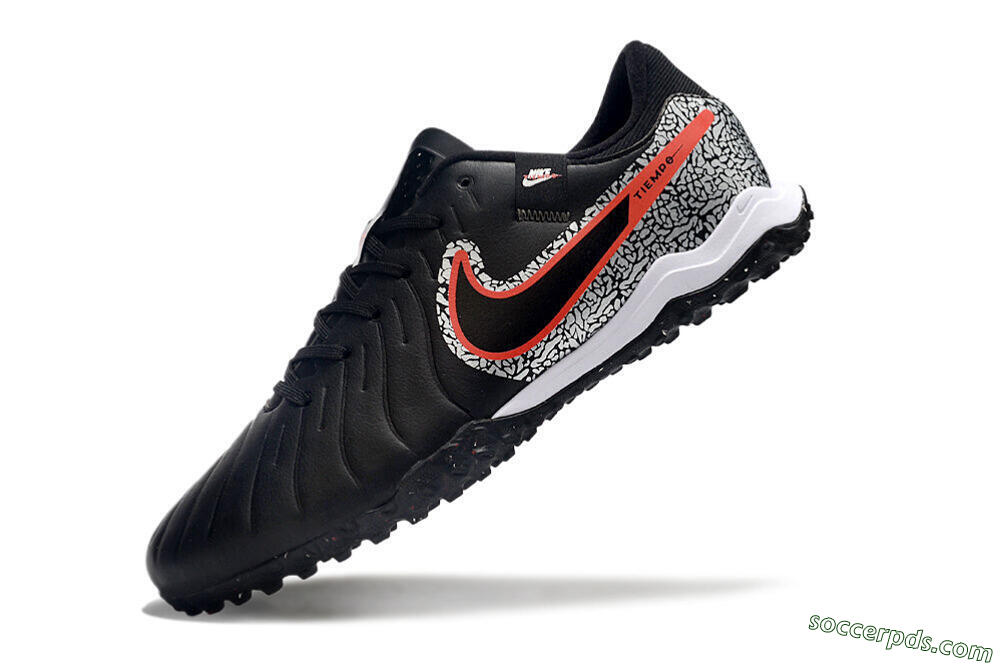 Nike Tiempo Legend 10 Pro TF Low-Tops Football Shoes - Black/Silver/Red 5