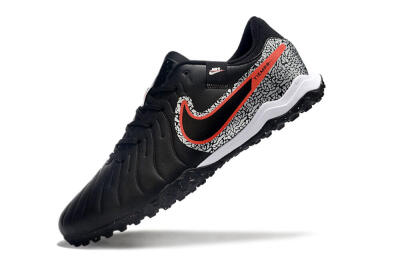 Nike Tiempo Legend 10 Pro TF Low-Tops Football Shoes - Black/Silver/Red