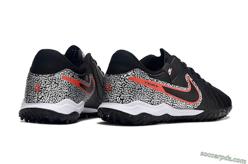 Nike Tiempo Legend 10 Pro TF Low-Tops Football Shoes - Black/Silver/Red 6