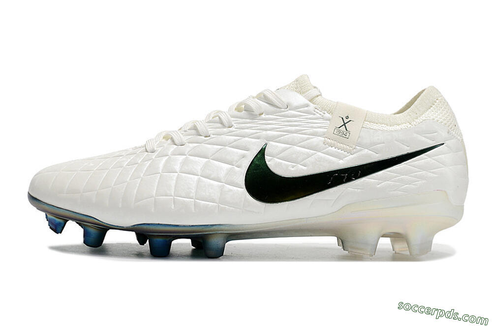 Nike Tiempo Legend 10 Elite FG Low-Tops Football Boots - White/Blue 2