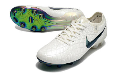 Nike Tiempo Legend 10 Elite FG Low-Tops Football Boots - White/Blue