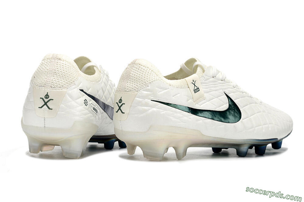 Nike Tiempo Legend 10 Elite FG Low-Tops Football Boots - White/Blue 6
