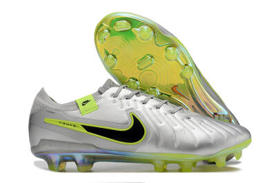 NikeTiempo Legend 10 Elite FG Low-Tops Football Boots - Silver/Yellow/Black