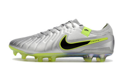 NikeTiempo Legend 10 Elite FG Low-Tops Football Boots - Silver/Yellow/Black