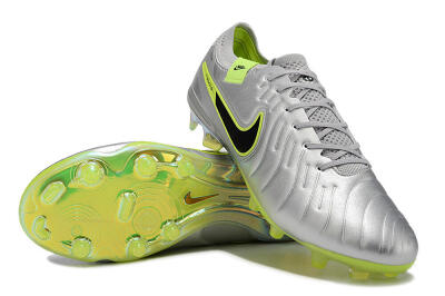 NikeTiempo Legend 10 Elite FG Low-Tops Football Boots - Silver/Yellow/Black