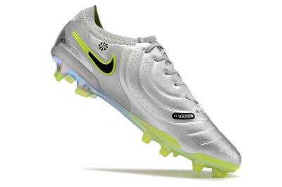 NikeTiempo Legend 10 Elite FG Low-Tops Football Boots - Silver/Yellow/Black