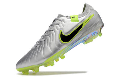 NikeTiempo Legend 10 Elite FG Low-Tops Football Boots - Silver/Yellow/Black