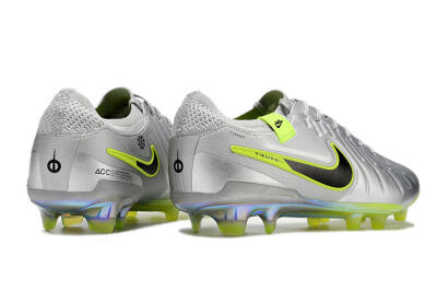 NikeTiempo Legend 10 Elite FG Low-Tops Football Boots - Silver/Yellow/Black