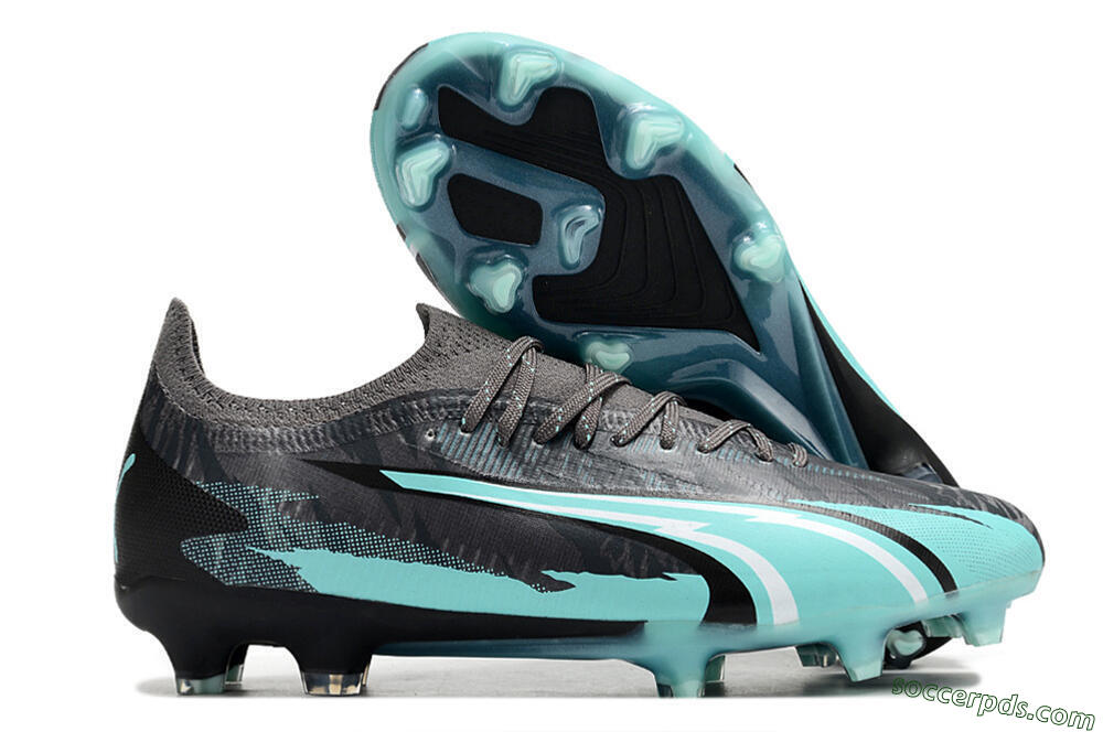 Puma Ultra Ultimate FG Low-Tops Football Boots - Black/Jade 1