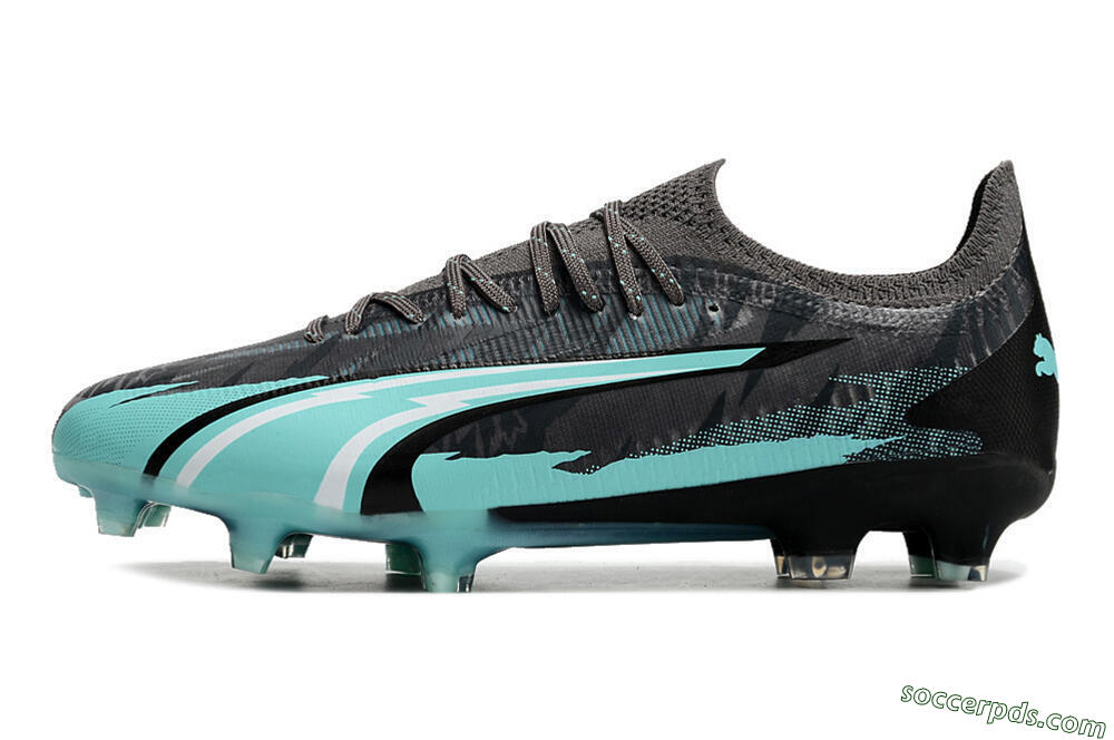 Puma Ultra Ultimate FG Low-Tops Football Boots - Black/Jade 2