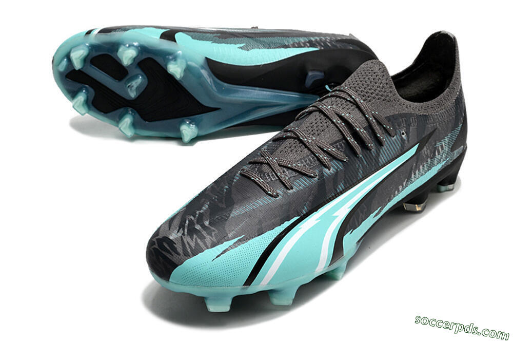 Puma Ultra Ultimate FG Low-Tops Football Boots - Black/Jade 3