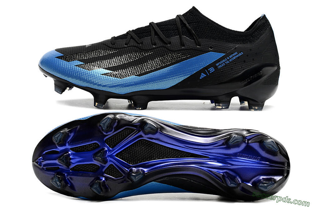 Adidas X Crazyfast.1 FG Low-Tops Football Boots - Black/Blue/Gold 0