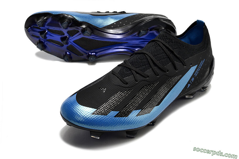 Adidas X Crazyfast.1 FG Low-Tops Football Boots - Black/Blue/Gold 3