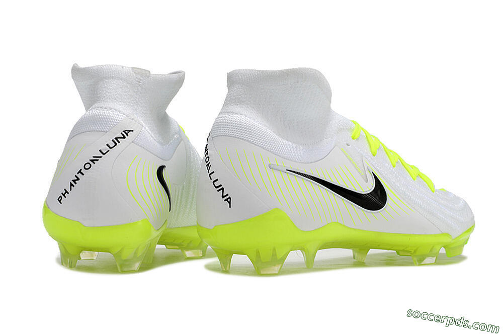 Nike Phantom Luna Elite NU FG Low-Tops Football Boots - White/Yellow/Black 6