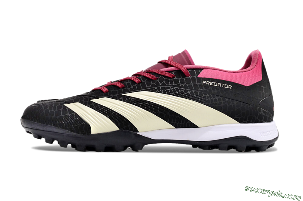 Adidas Predator 24 Elite TF Low-Tops Football Boots - Black/Beige/Pink 2