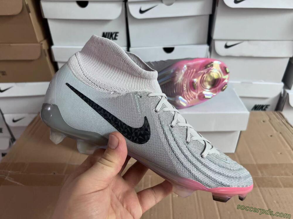 Nike Phantom Luna Elite NU FG High-Tops Football Boots - Grey/Black/Blue