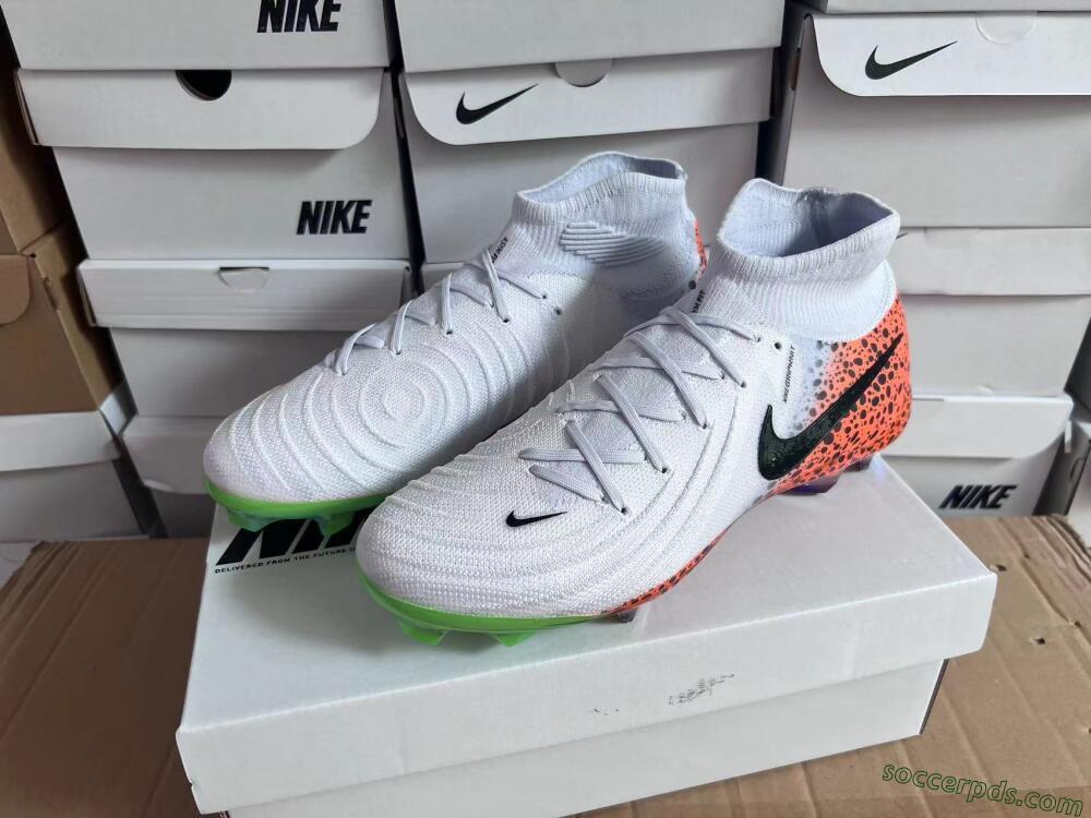Nike Phantom Luna Elite NU FG High-Tops Football Boots - White/Black/Orange