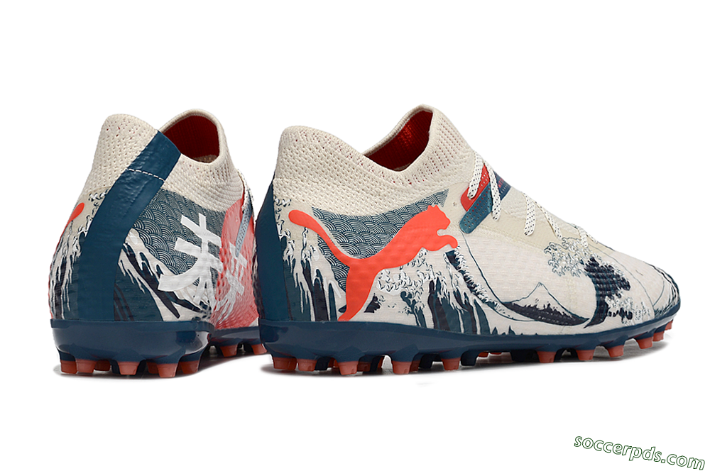 Puma Future Ultimate MG Low-Tops Football Boots - Beige/Blue/Red 2