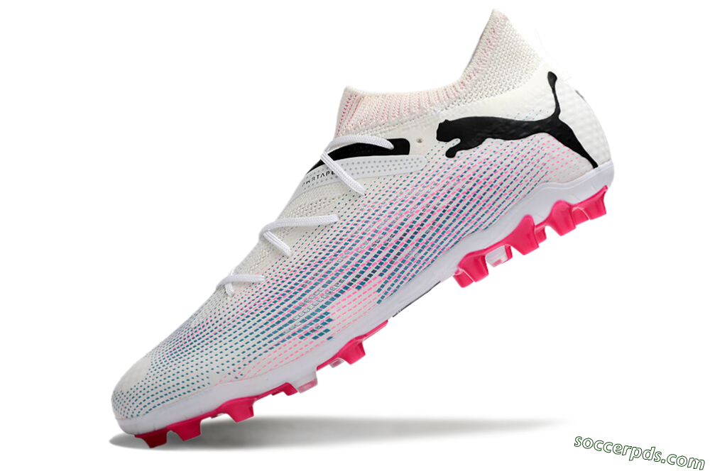 Puma Future Ultimate MG Low-Tops Football Boots - White/Black/Pink 5