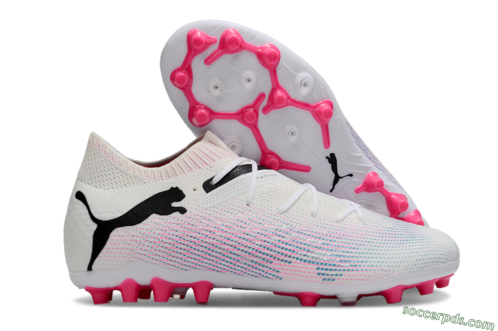 Puma Future Ultimate MG Low-Tops Football Boots - White/Black/Pink 1
