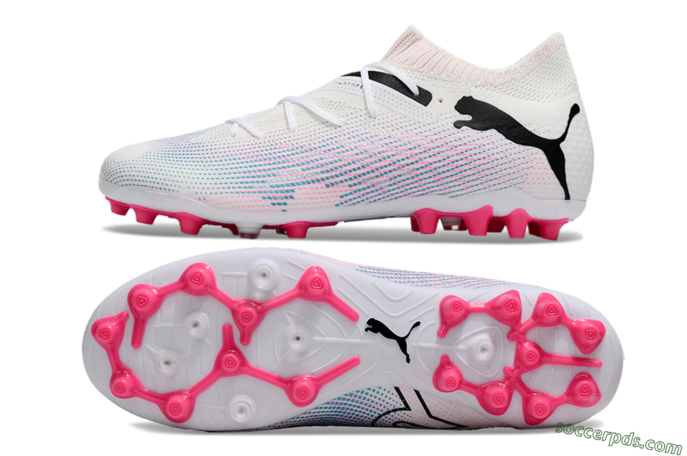 Puma Future Ultimate MG Low-Tops Football Boots - White/Black/Pink 0