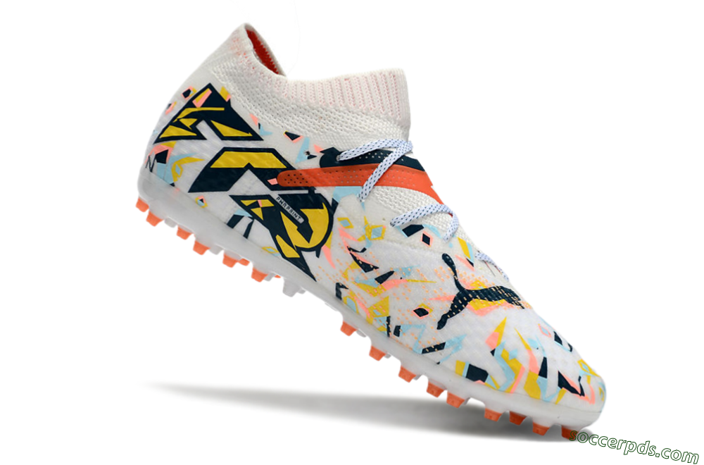 Puma Future Ultimate MG Low-Tops Football Boots - White/Pink/Yellow/Black 4