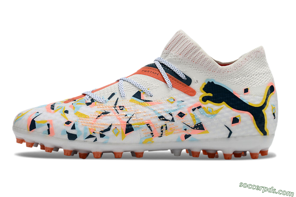 Puma Future Ultimate MG Low-Tops Football Boots - White/Pink/Yellow/Black 2