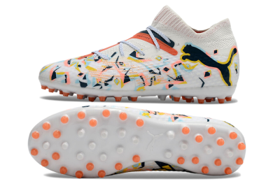 Puma Future Ultimate MG Low-Tops Football Boots - White/Pink/Yellow/Black