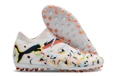 Puma Future Ultimate MG Low-Tops Football Boots - White/Pink/Yellow/Black