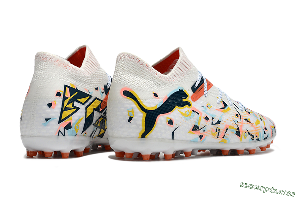 Puma Future Ultimate MG Low-Tops Football Boots - White/Pink/Yellow/Black 6