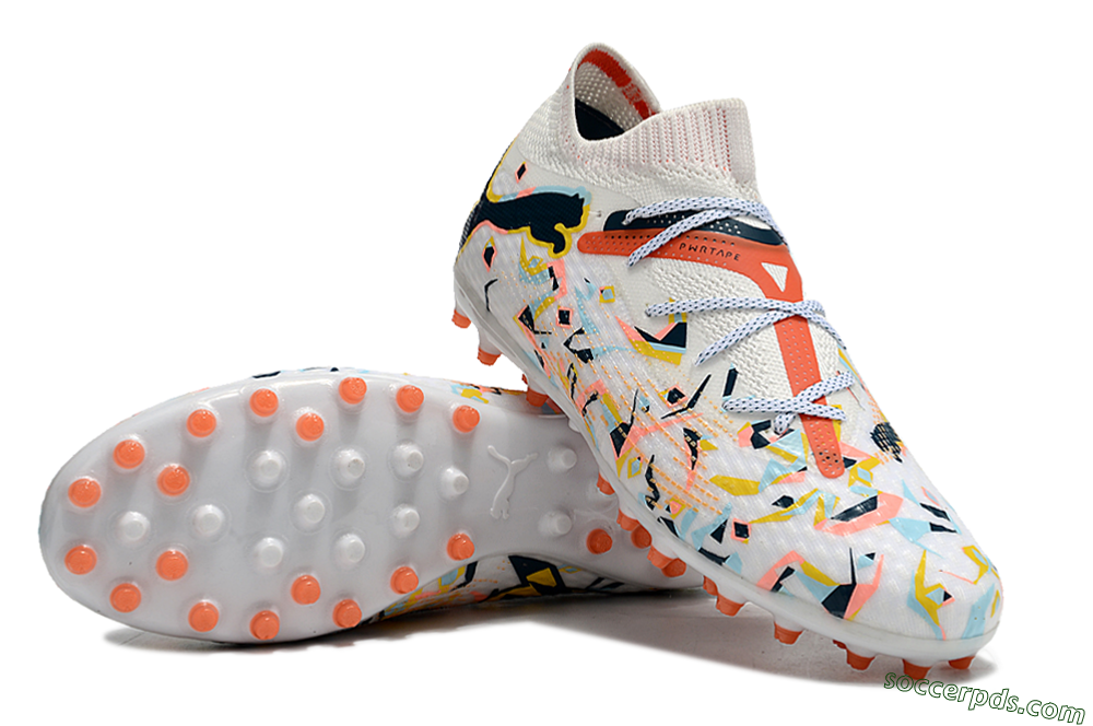 Puma Future Ultimate MG Low-Tops Football Boots - White/Pink/Yellow/Black 3