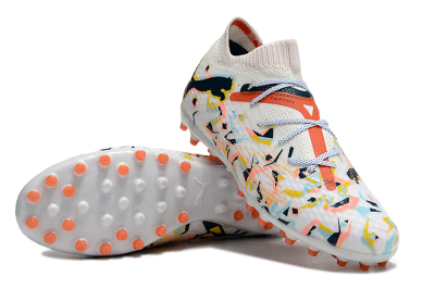 Puma Future Ultimate MG Low-Tops Football Boots - White/Pink/Yellow/Black