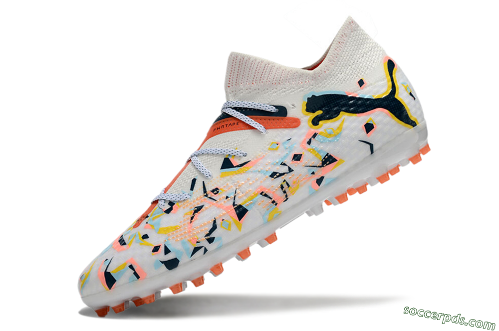 Puma Future Ultimate MG Low-Tops Football Boots - White/Pink/Yellow/Black 5