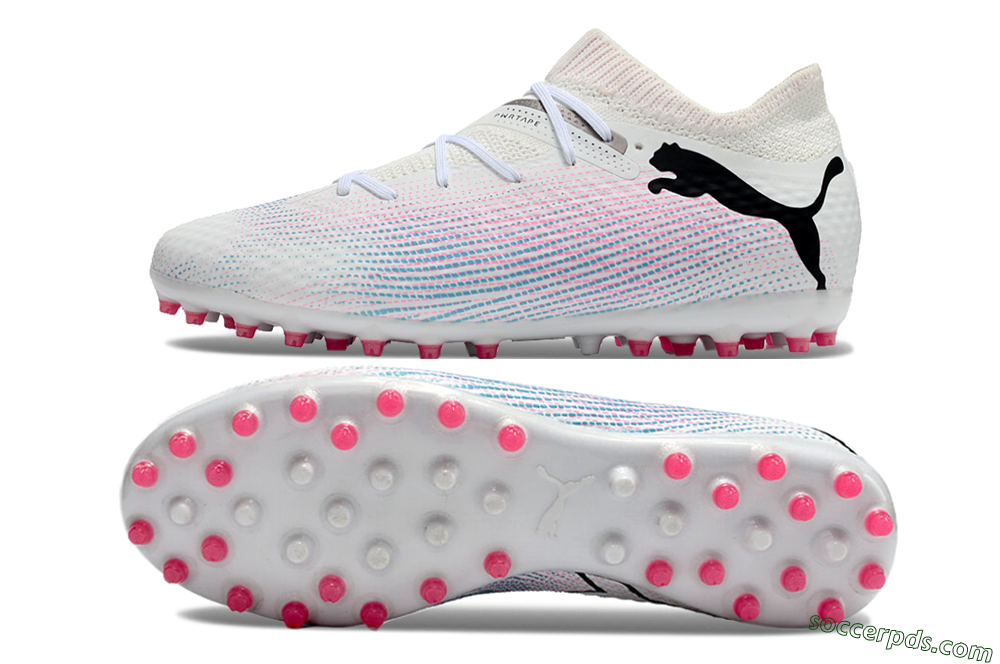 Puma Future Ultimate MG Low-Tops Football Boots - White/Pink/Blue/Black 0