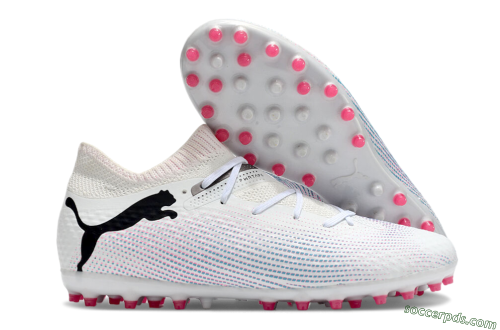 Puma Future Ultimate MG Low-Tops Football Boots - White/Pink/Blue/Black 1