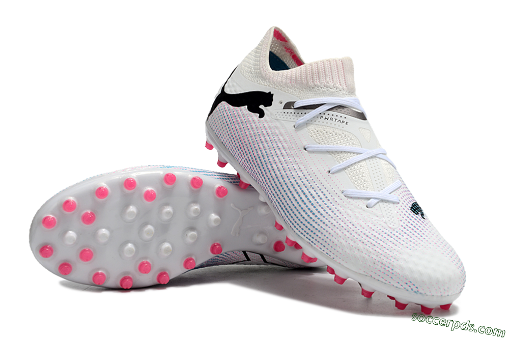 Puma Future Ultimate MG Low-Tops Football Boots - White/Pink/Blue/Black 3