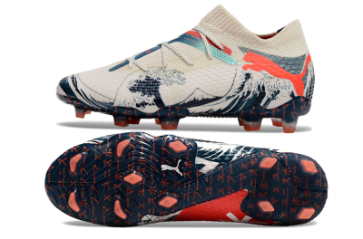 Puma Future Ultimate FG Low-Tops Football Boots - Beige/Blue/Red