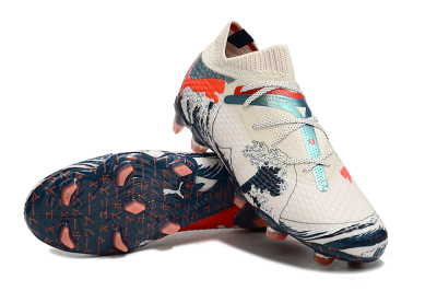 Puma Future Ultimate FG Low-Tops Football Boots - Beige/Blue/Red