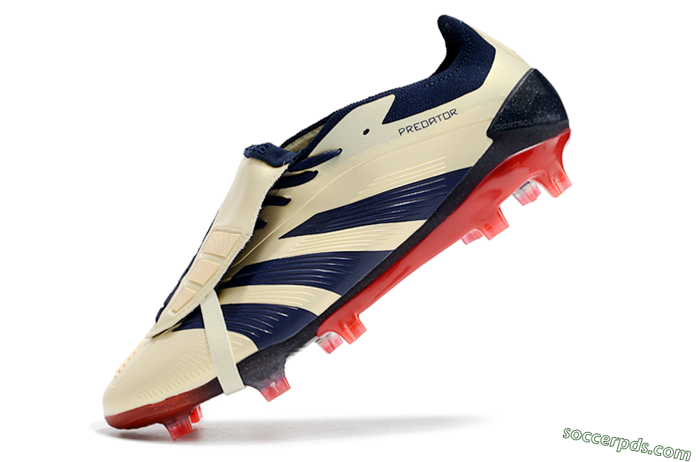 Adidas Predator Elite Foldover Tongue FG Low-Tops Football Boots - Beige/Blue/Black 5