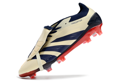 Adidas Predator Elite Foldover Tongue FG Low-Tops Football Boots - Beige/Blue/Black
