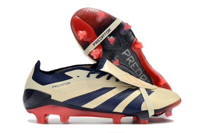 Adidas Predator Elite Foldover Tongue FG Low-Tops Football Boots - Beige/Blue/Black