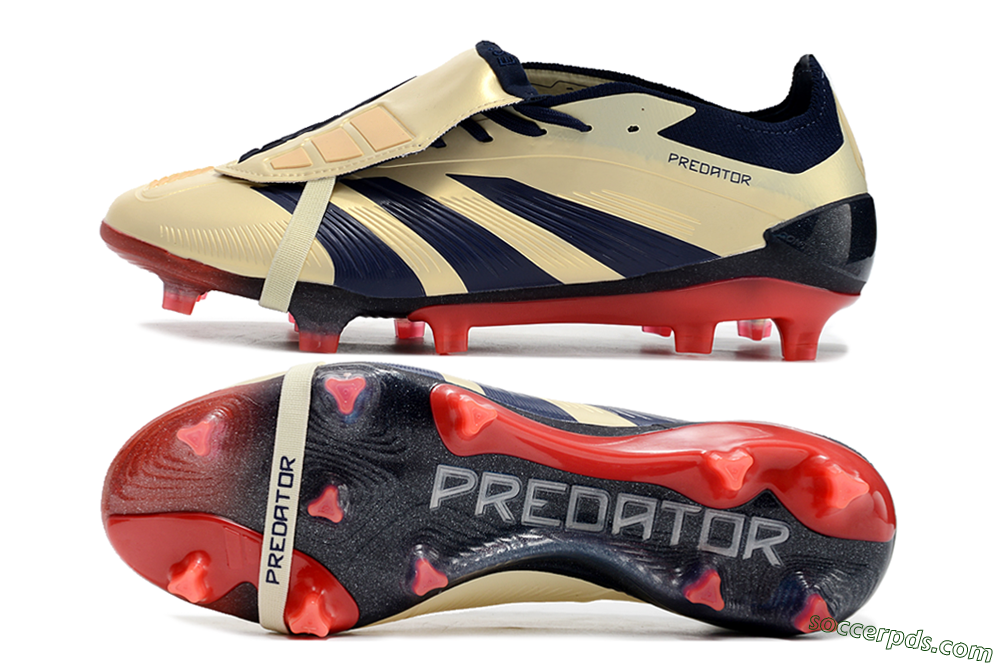 Adidas Predator Elite Foldover Tongue FG Low-Tops Football Boots - Beige/Blue/Black 0