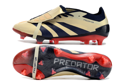Adidas Predator Elite Foldover Tongue FG Low-Tops Football Boots - Beige/Blue/Black