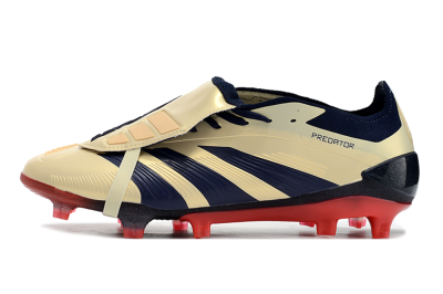 Adidas Predator Elite Foldover Tongue FG Low-Tops Football Boots - Beige/Blue/Black