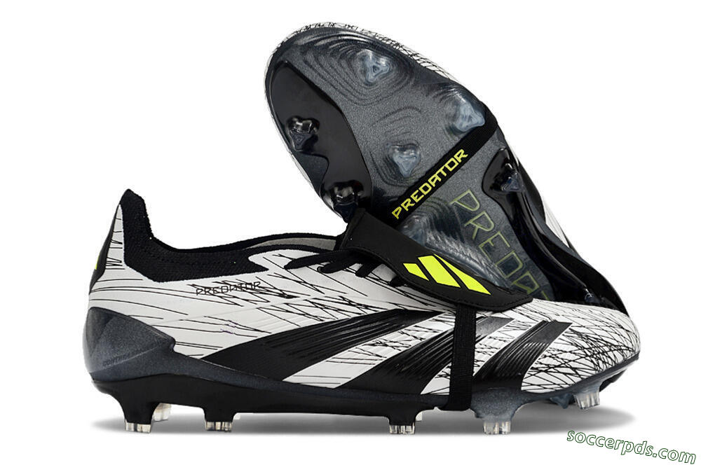 Adidas Predator Elite Foldover Tongue FG Low-Tops Football Boots - White/Black/Yellow 1