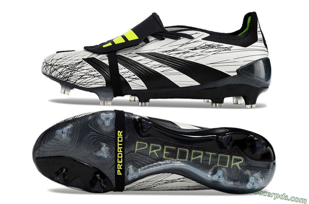 Adidas Predator Elite Foldover Tongue FG Low-Tops Football Boots - White/Black/Yellow 0