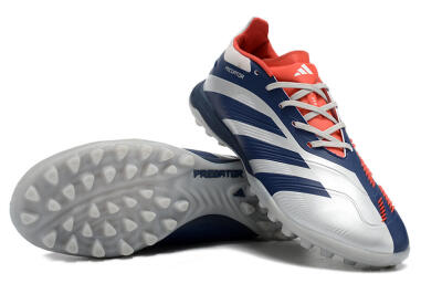 Adidas Predator 24 Elite TF Low-Tops Football Shoes - Silver/Blue/Red