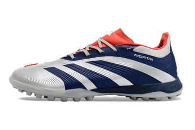 Adidas Predator 24 Elite TF Low-Tops Football Shoes - Silver/Blue/Red