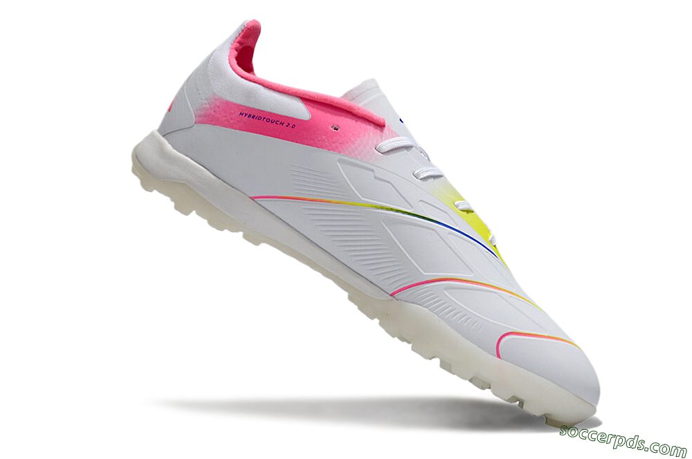 Adidas Predator 24 Elite TF Low-Tops Football Shoes - White/Pink/Blue/Yellow 4